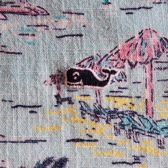 Vineyard Vines Island Scene Short Sleeve Whale Shirt Size L Color Light blue - Picture 6 of 9